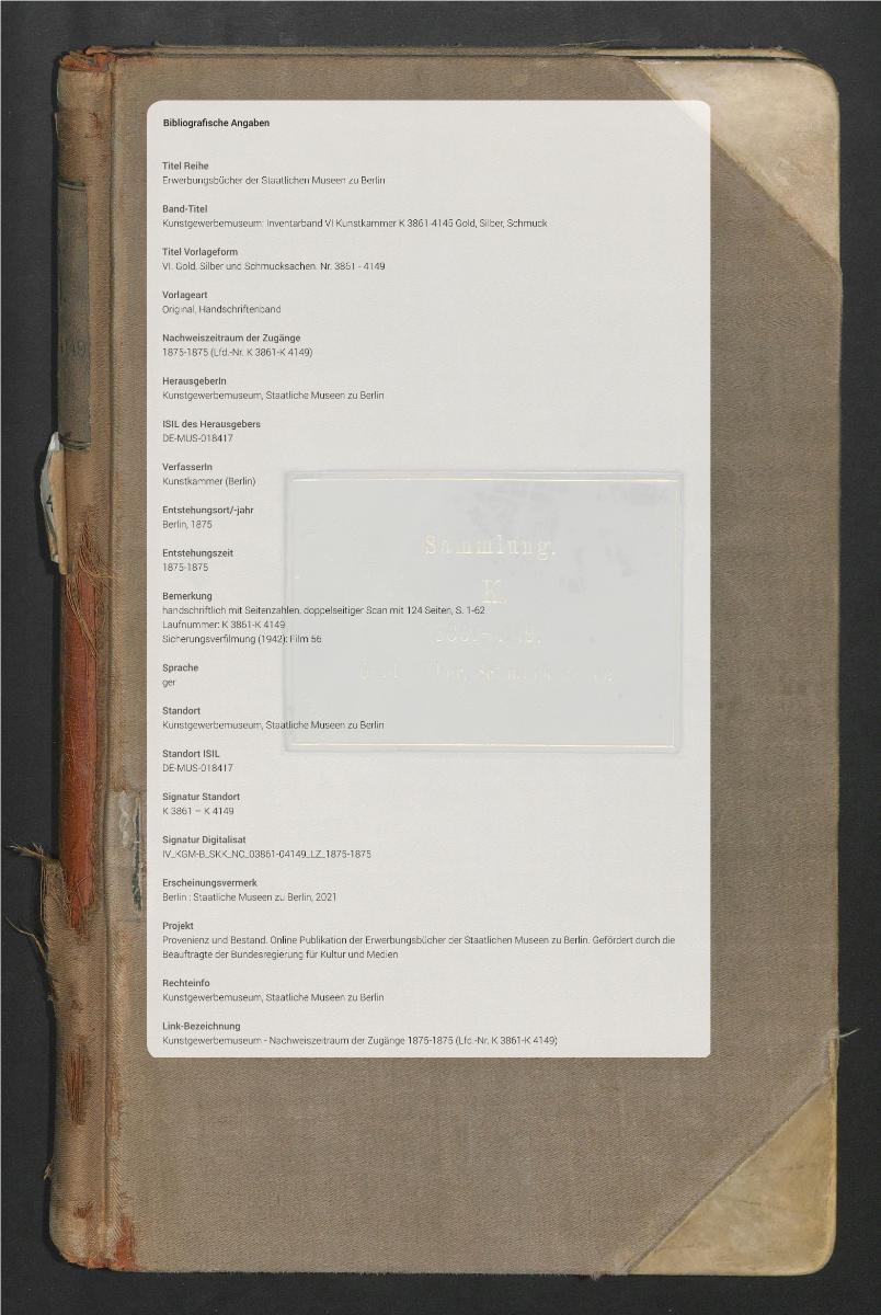 VI. Gold, Silber und Schmucksachen. Nr. 3861 - 4149