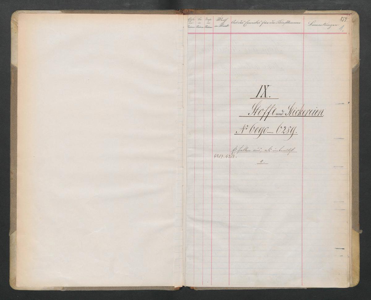 IX. Stoffe und Stickereien. Nr. 6090 - 6289.