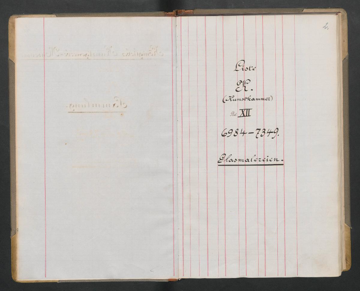 Liste K. (Kunstkammer) Bd. XII 6984 - 7349. Glasmalereien.