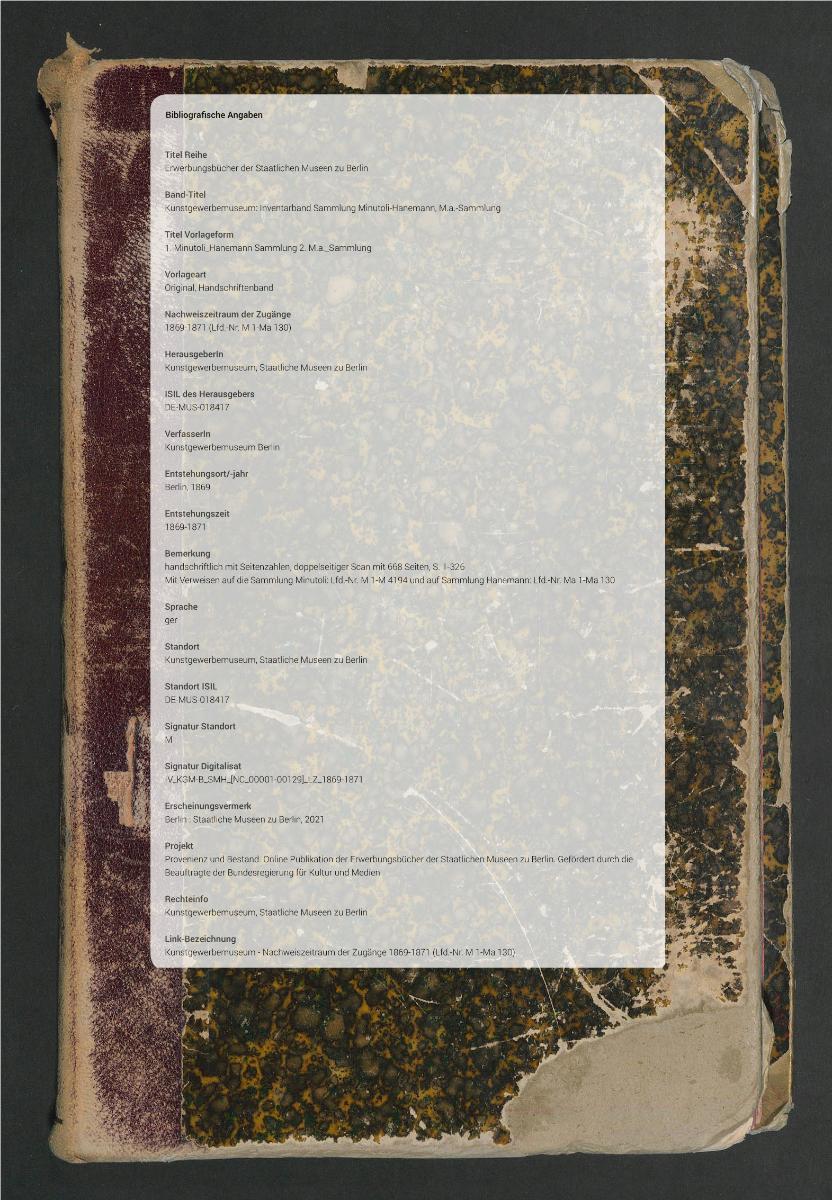 1. Minutoli_Hanemann Sammlung 2. M.a._Sammlung