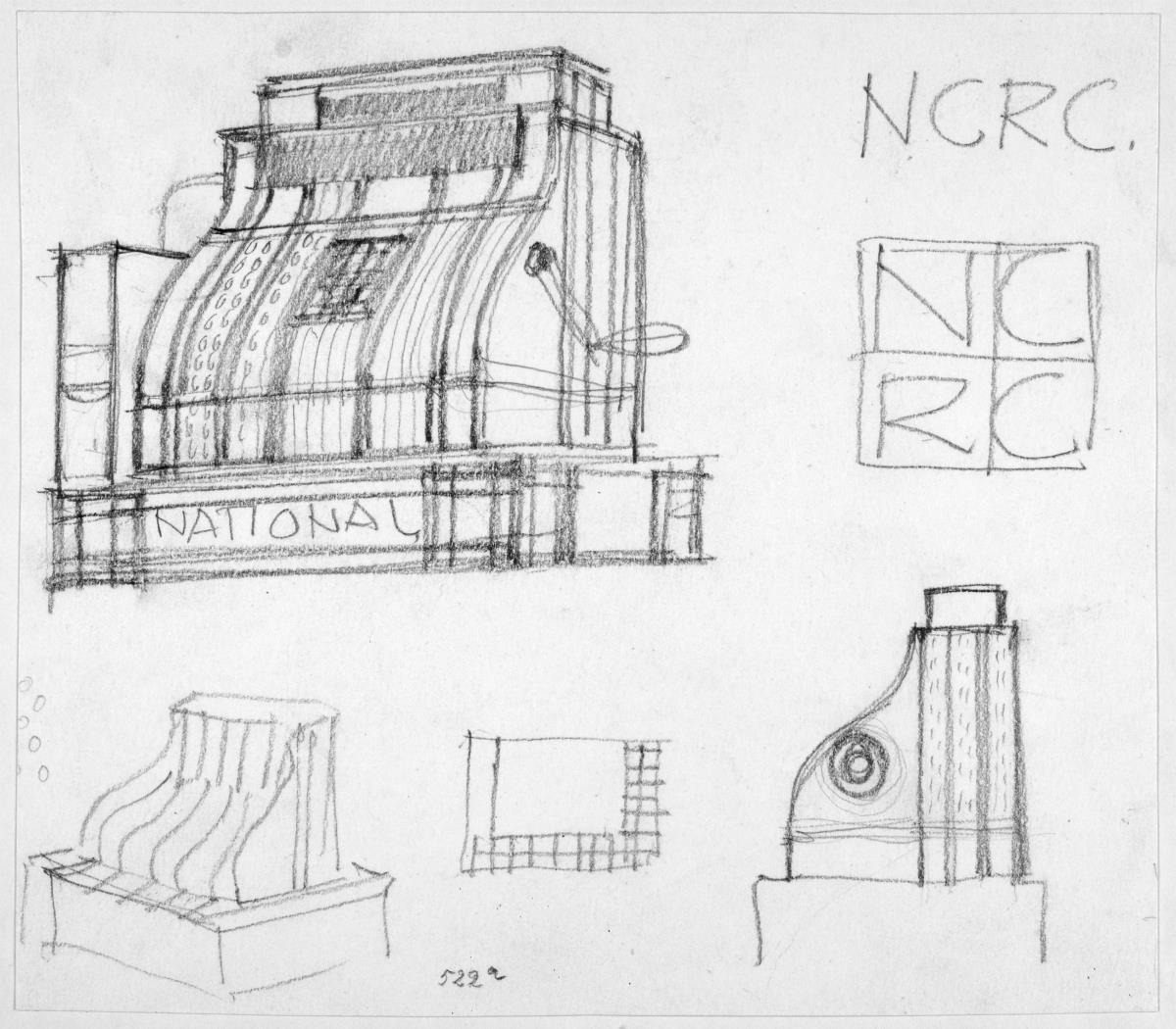Skizzenblätter: Registrierkasse von NCR