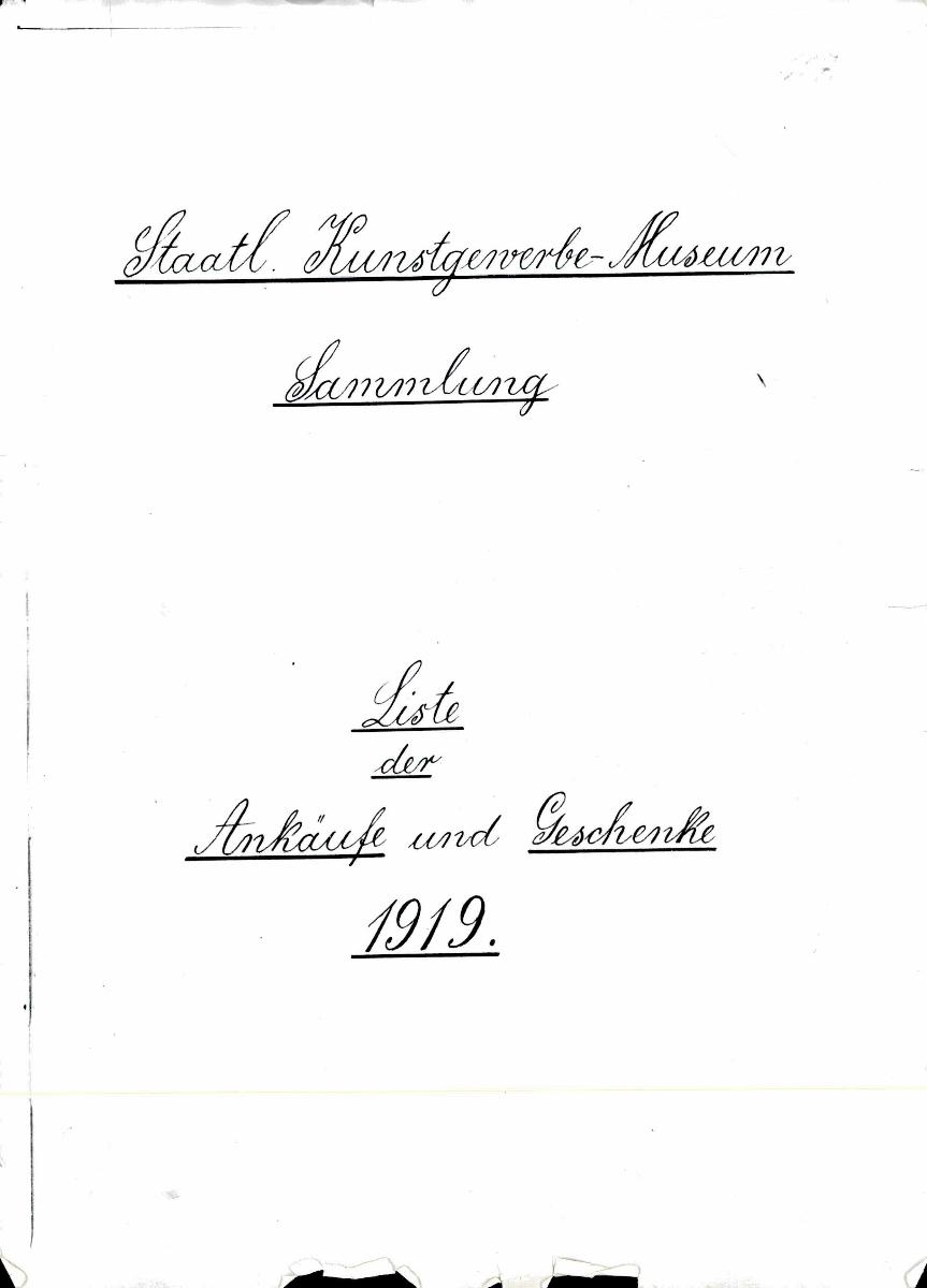 62 84, 84a 1919 - 1928 vollständig 31. Mai 1960 gez: Sch. [Schönberger, Arno] v.B [= Erwerbungsjahr 1919: 1-26 aus Inventarbuch Sammlung 1915 - 1919; 1920: 1-97 aus Inventarbuch Sammlung 1920; 1921: 1-30b; 1922: 1-23; 1923: 1-24 aus Inventarbuch Sammlung 1921 - 1923; 1924: 1-40; 1925: 1-58 aus Inventarbuch Sammlung 1924 - 1925; 1926: 1-39; 1927: 1-42 aus Inventarbuch Sammlung 1926 - 1927; 1928: 1-205 aus Inventarbuch Sammlung 1928]