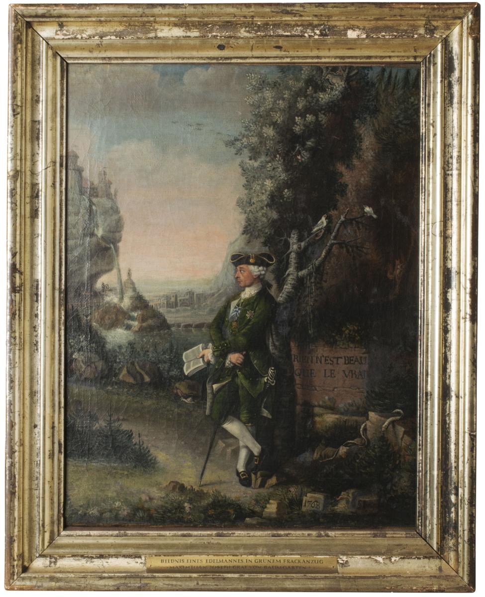 Maximiliam Josef Graf von Baumgarten in einer Landschaft
