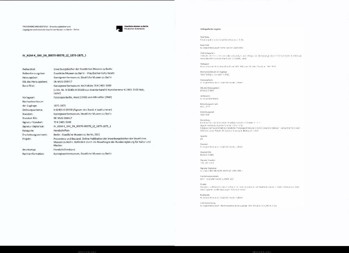 IV. Holz und Leder (Möbeltheile) u. andere Schnitzwerke. Nr. 2401-3100