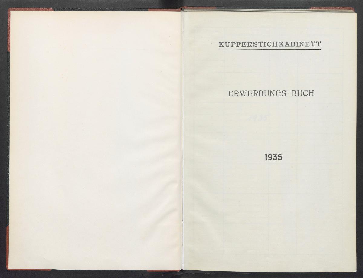 Kupferstichkabinett Erwerbungs- Buch 1935-1936