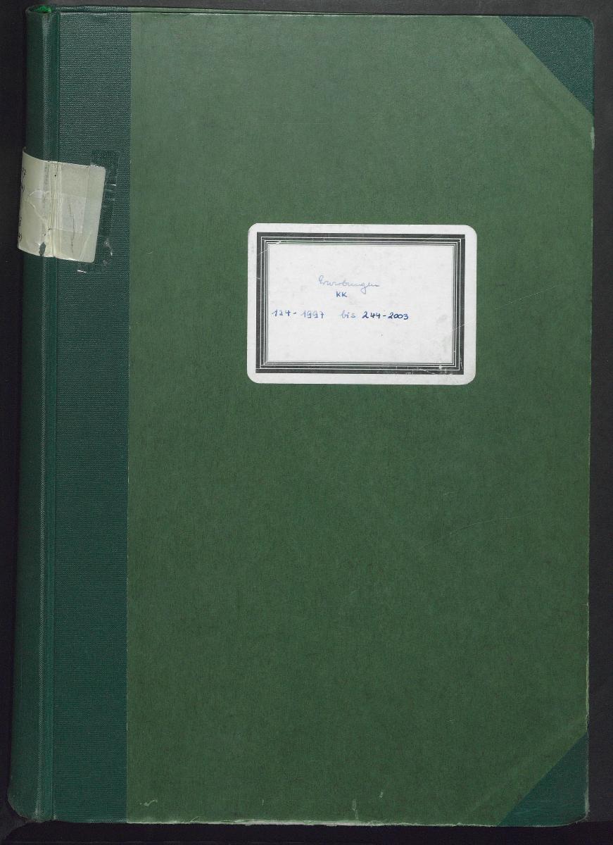Erwerbungen KK 124-1997 bis 244-2003