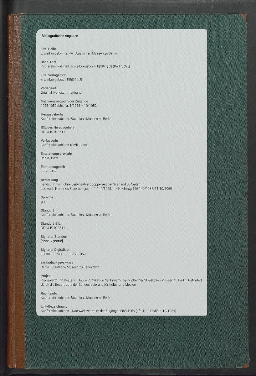 Erwerbungsbuch 1958-1959