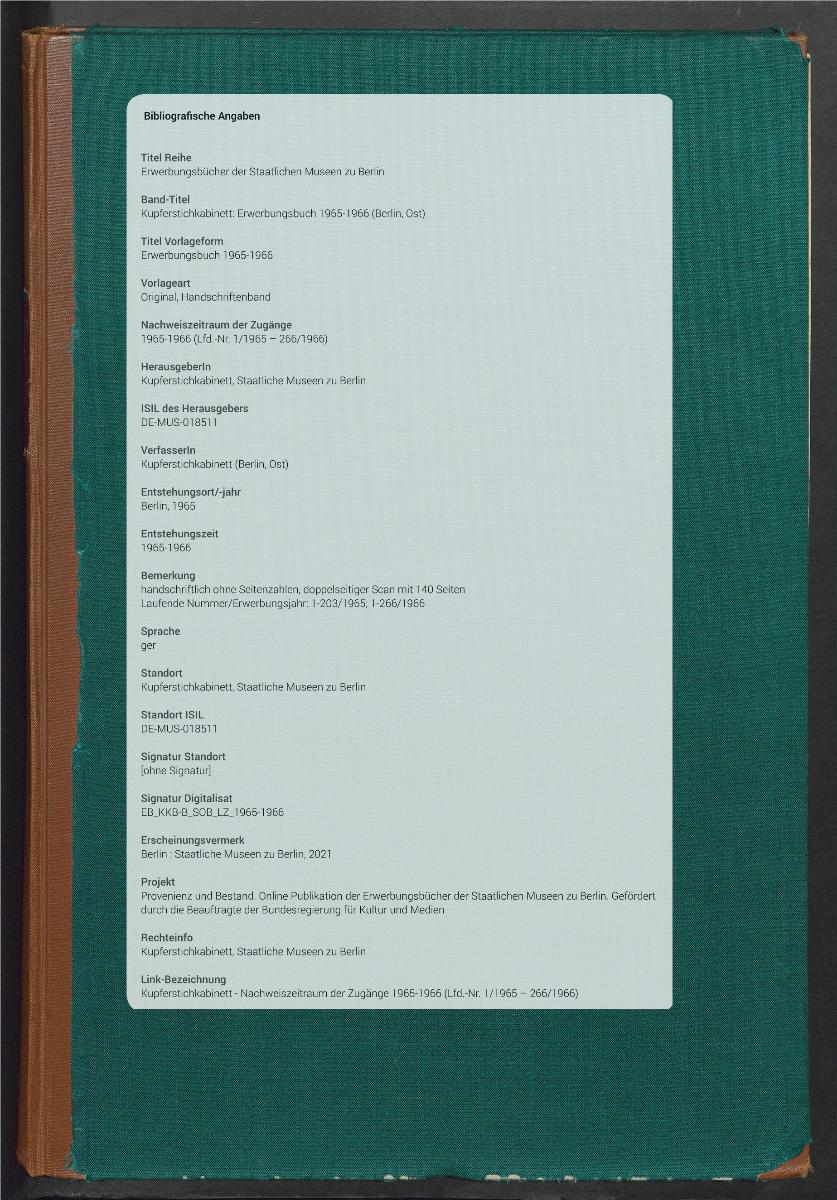 Erwerbungsbuch 1965-1966