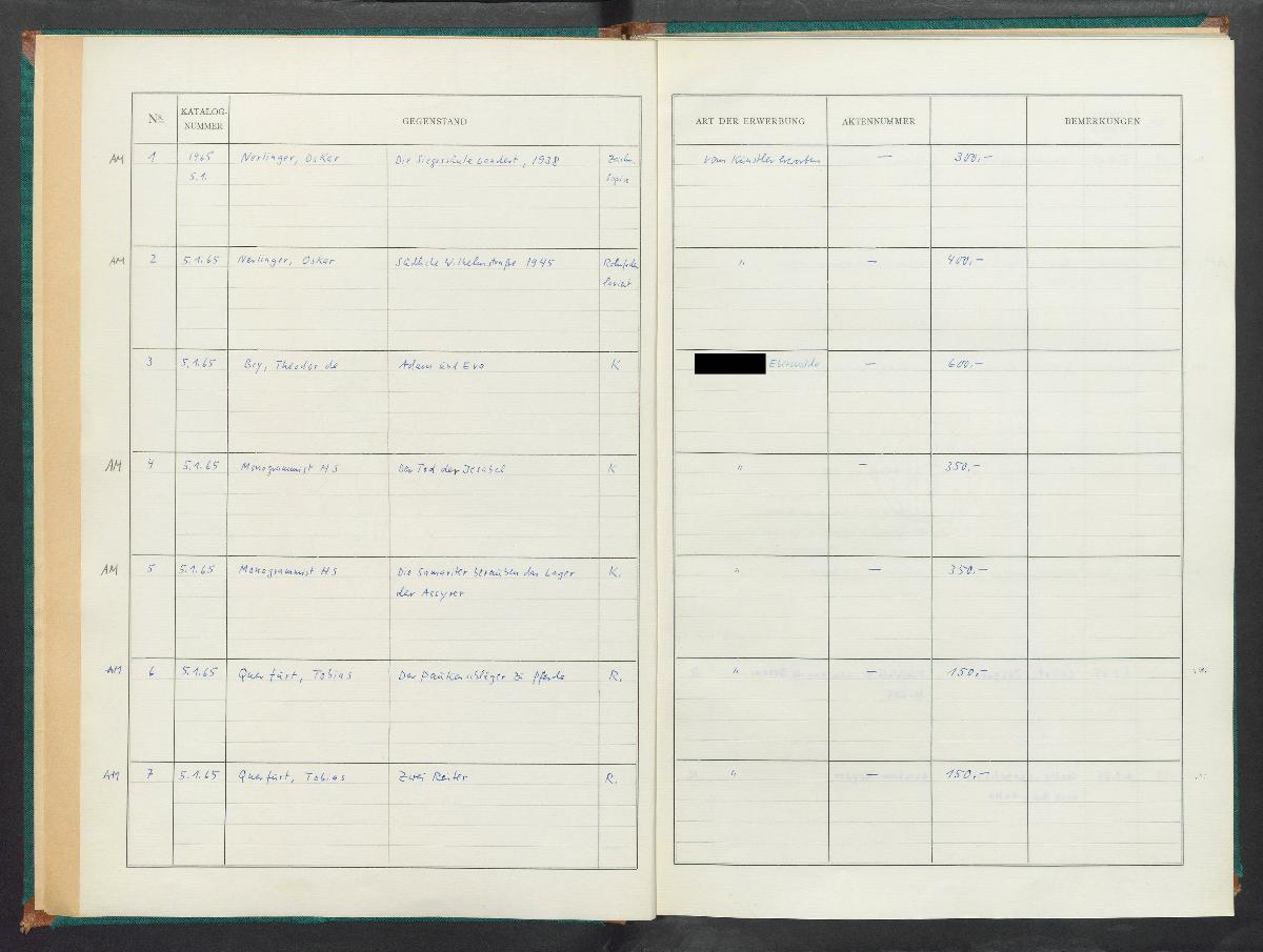 Erwerbungsbuch 1965-1966