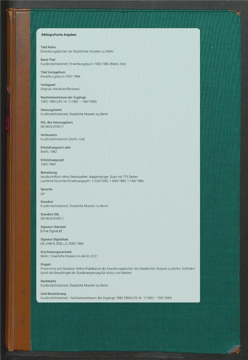 Erwerbungsbuch 1982-1984