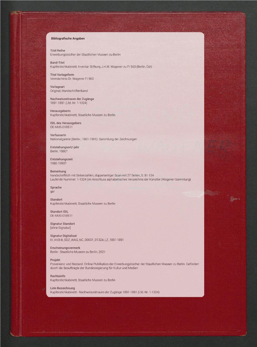 Vermächtnis Dr. Wagener FI 563