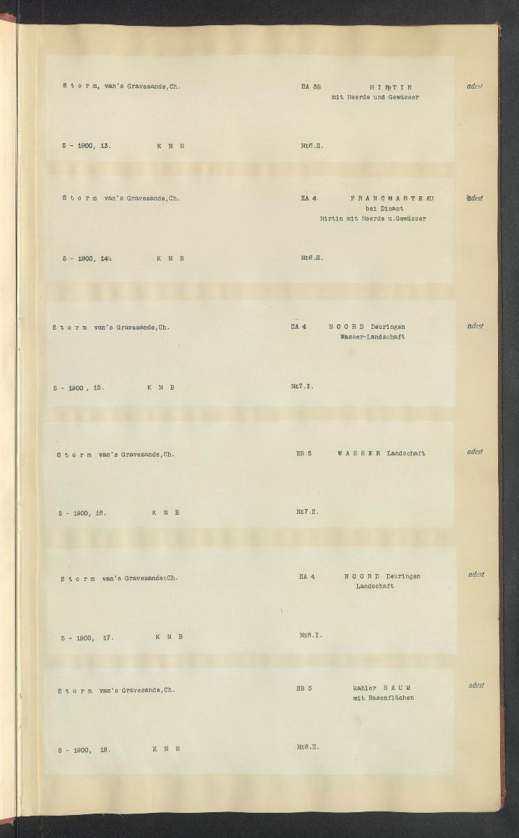 Inventar Nr. 5 von 1900 C. N. Storm van's Gravesande.