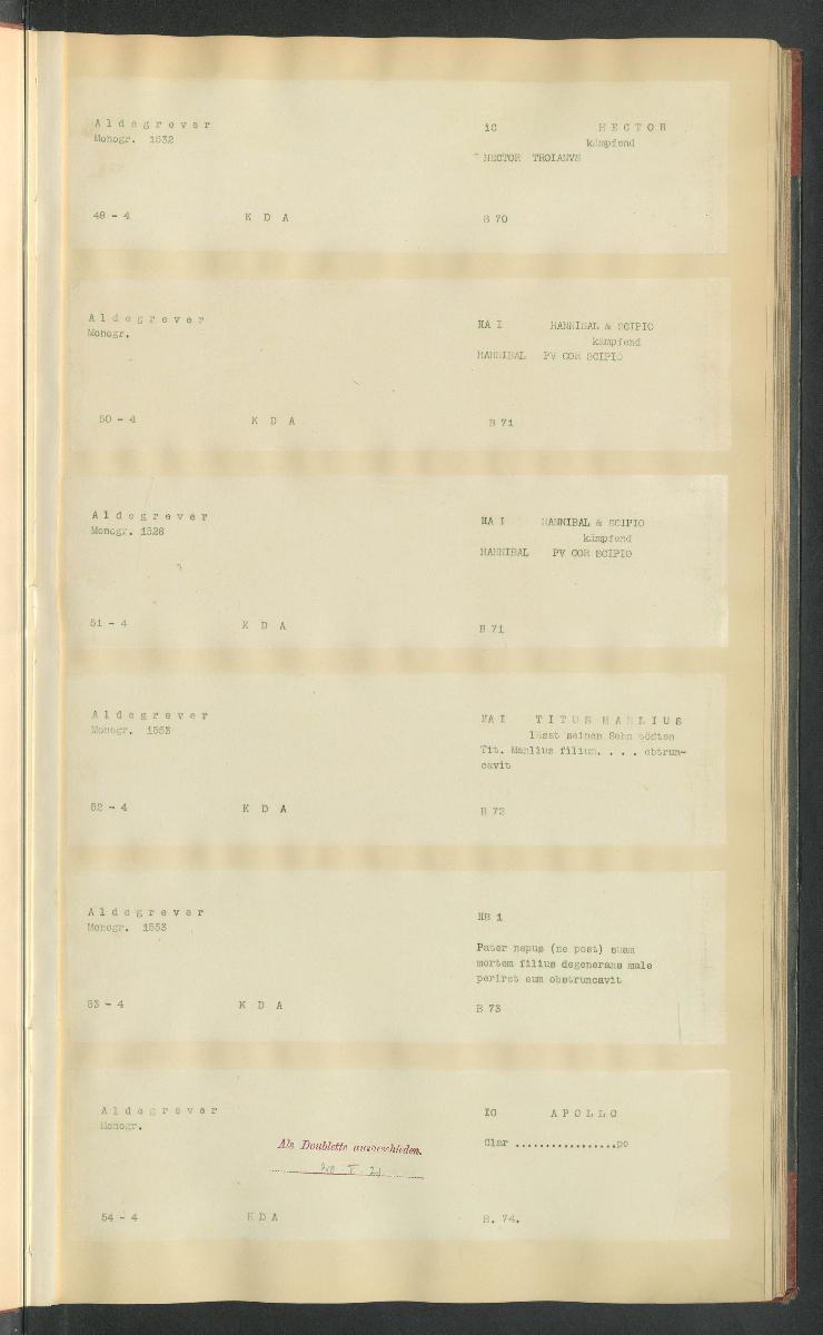 Druckgraphik Inventar Alter Bestand bis 1878 Bd. 4