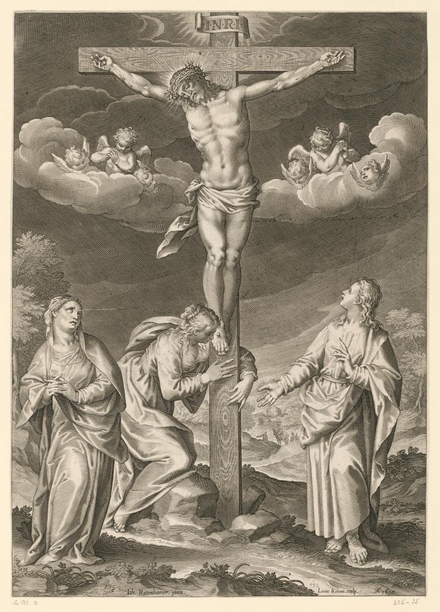 Christus am Kreuz mit Maria, Johannes und Maria Magdalena