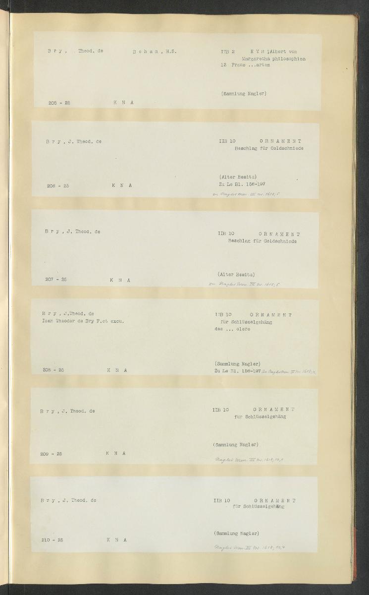 Druckgraphik Inventar Alter Bestand bis 1878 Bd. 25