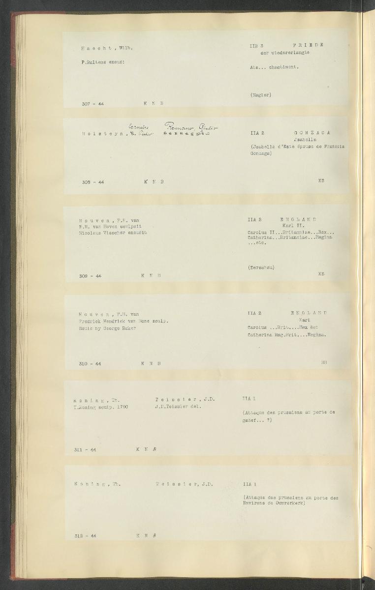 Druckgraphik Inventar Alter Bestand bis 1878 Bd. 44