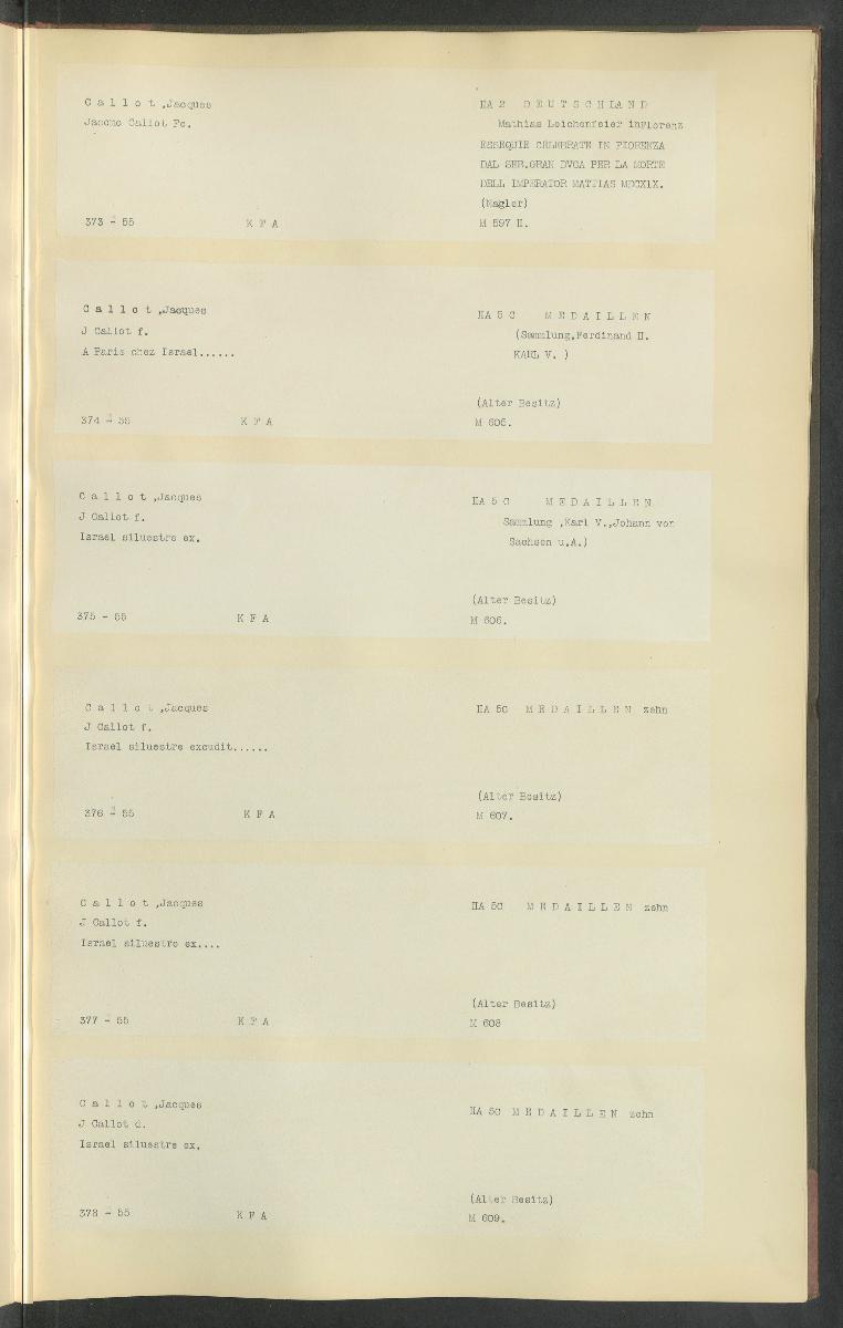 Druckgraphik Inventar Alter Bestand bis 1878 Bd. 55