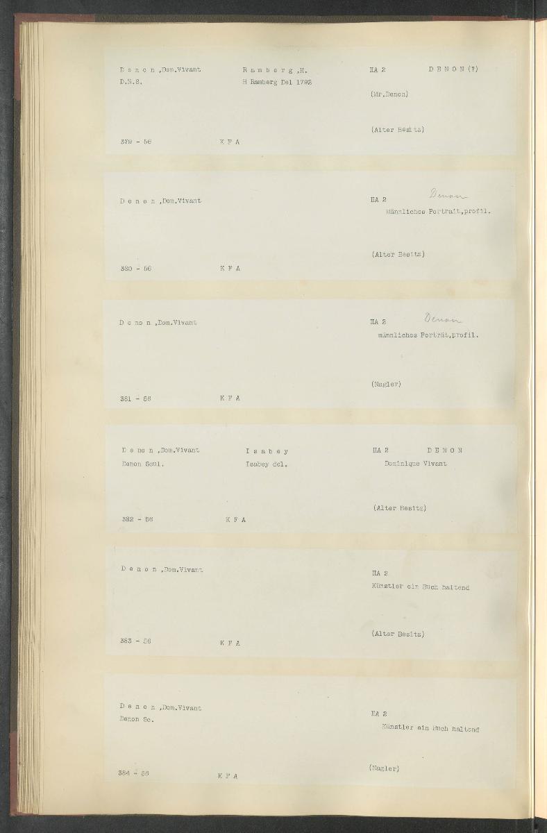 Druckgraphik Inventar Alter Bestand bis 1878 Bd. 56