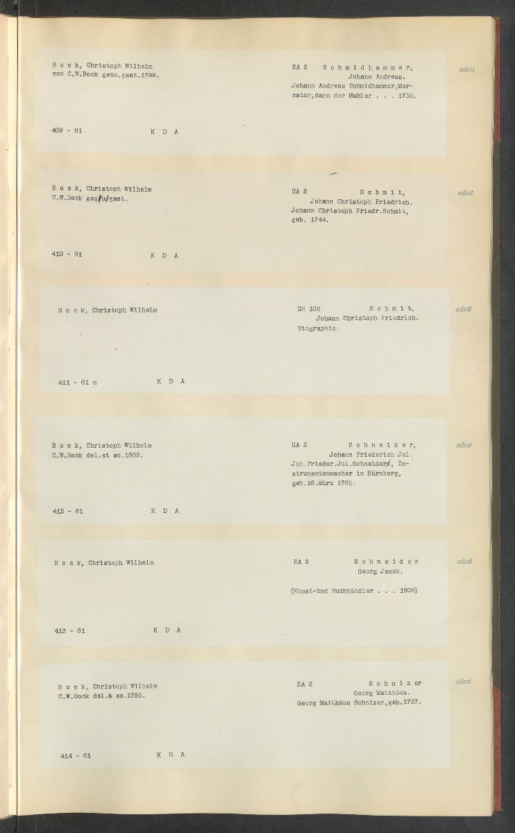 Druckgraphik Inventar Alter Bestand bis 1878 Bd. 61