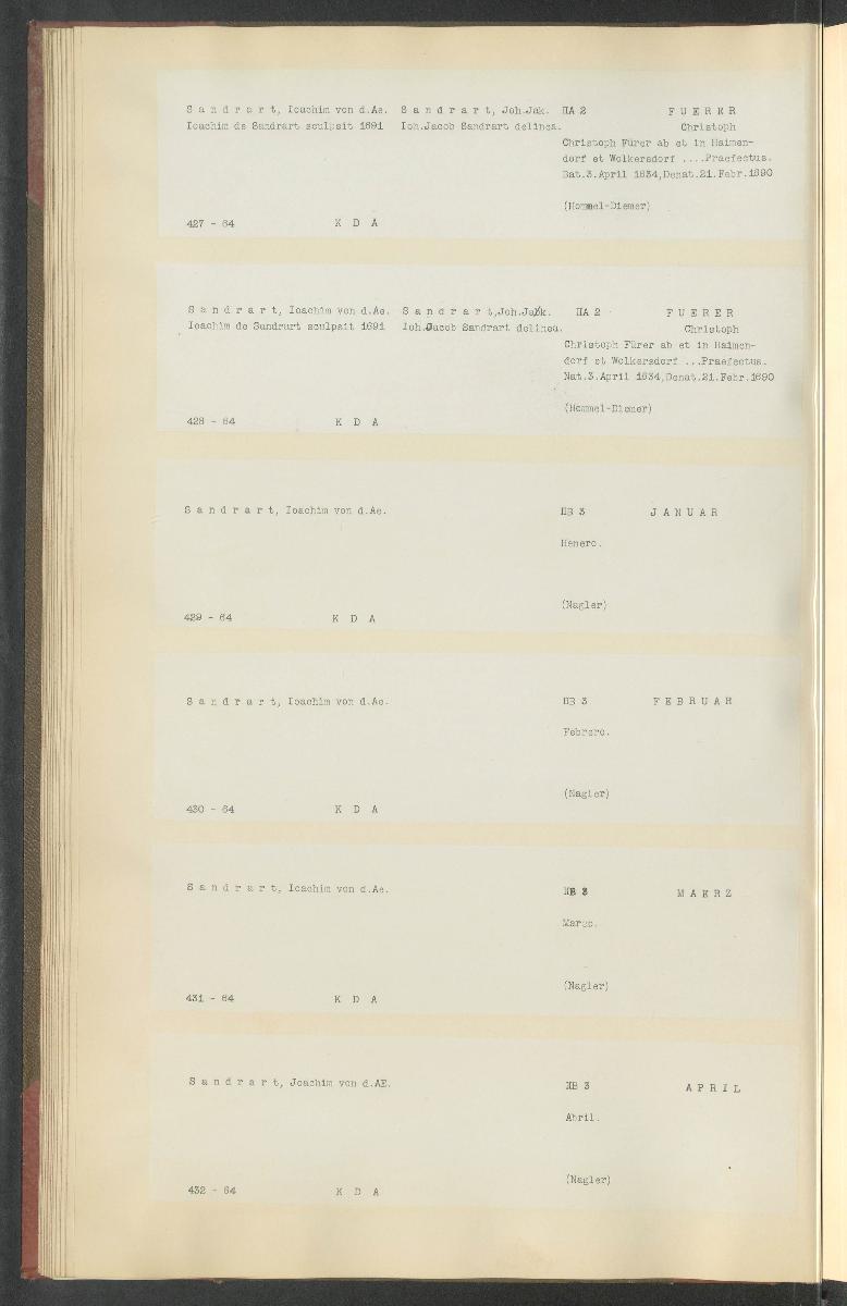 Druckgraphik Inventar Alter Bestand bis 1878 Bd. 64