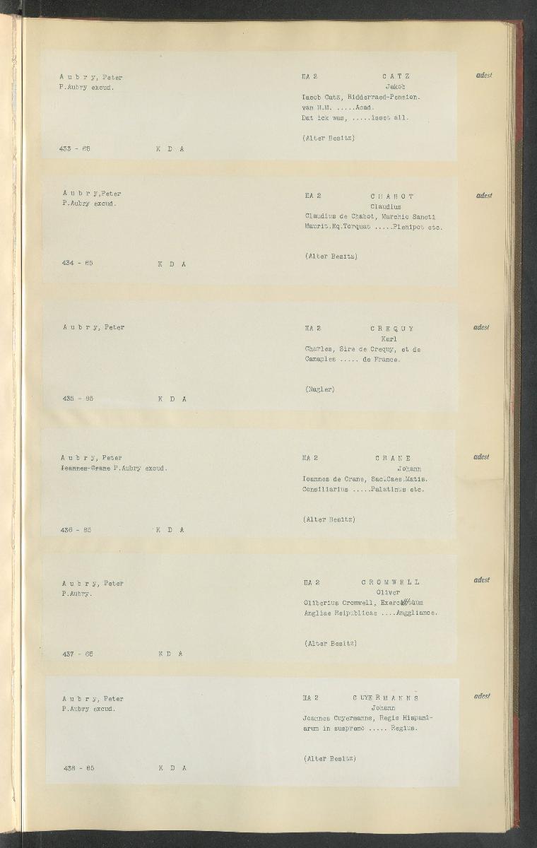 Druckgraphik Inventar Alter Bestand bis 1878 Bd. 65
