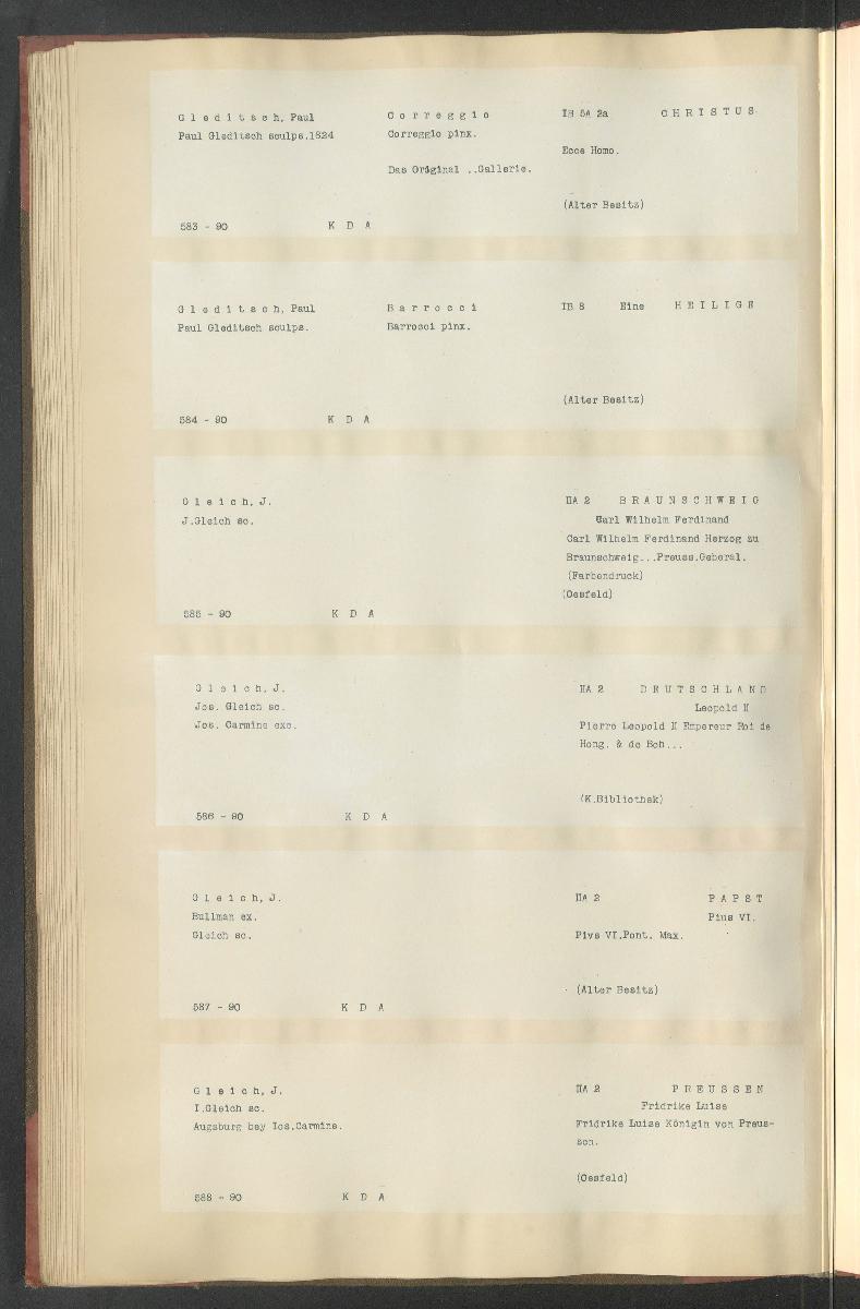 Druckgraphik Inventar Alter Bestand bis 1878 Bd. 90