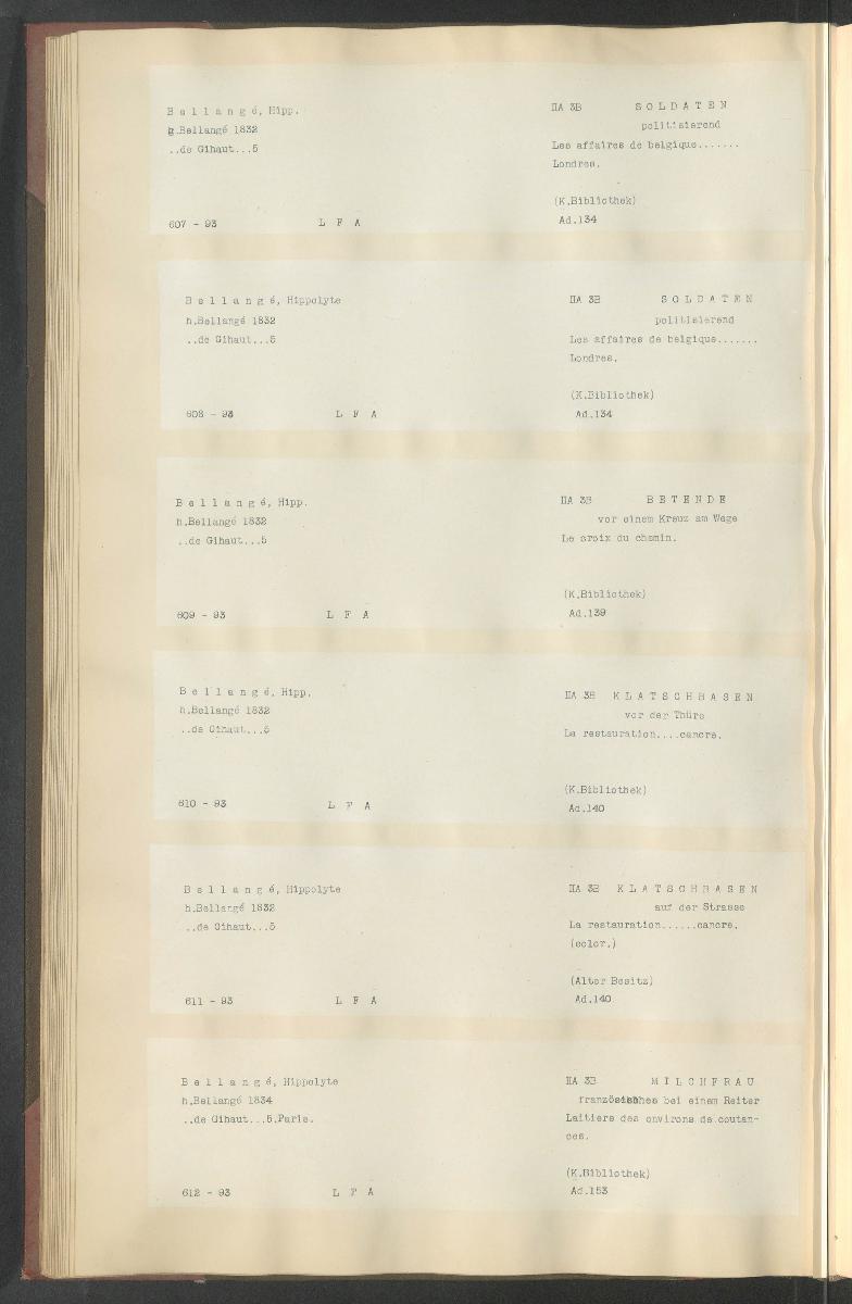 Druckgraphik Inventar Alter Bestand bis 1878 Bd. 93