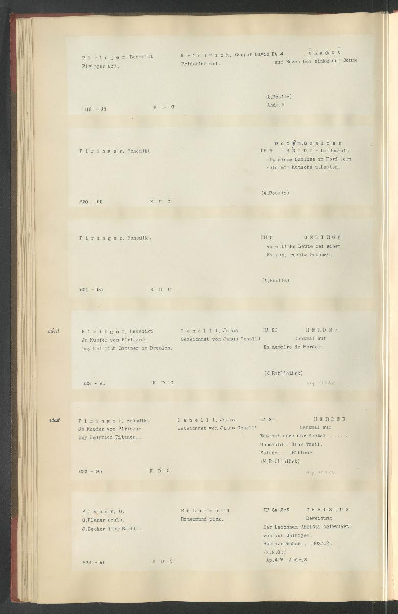 Druckgraphik Inventar Alter Bestand bis 1878 Bd. 95