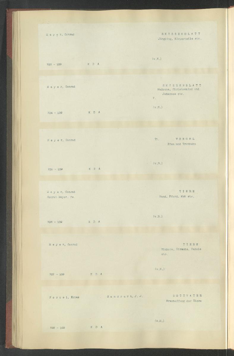 Druckgraphik Inventar Alter Bestand bis 1878 Bd. 109