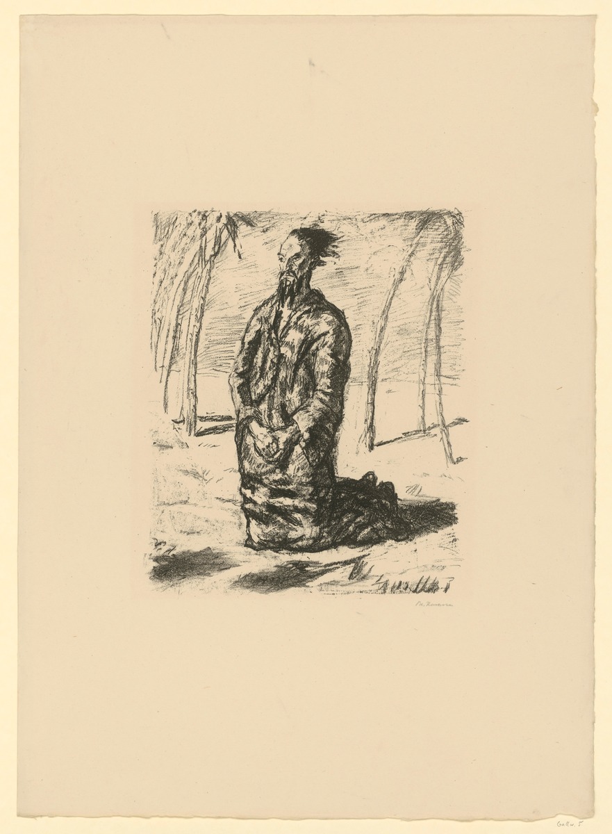 Christus in der Wüste (große Figur), Sechs Lithographien zum Neuen Testament, Blatt 1