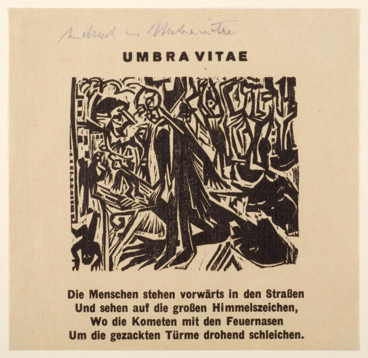 Georg Heym Umbra vitae Andruck Umbra vitae