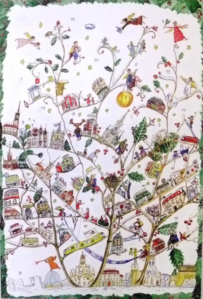 Neustadtadventskalender "Neustadt grün gerahmt"