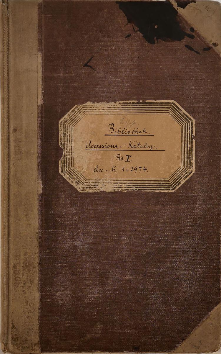 I. Accessions-Katalog der Lipperheide'schen Bibliothek. Begonnen: i. Juli 1879. Geschlossen: 1888