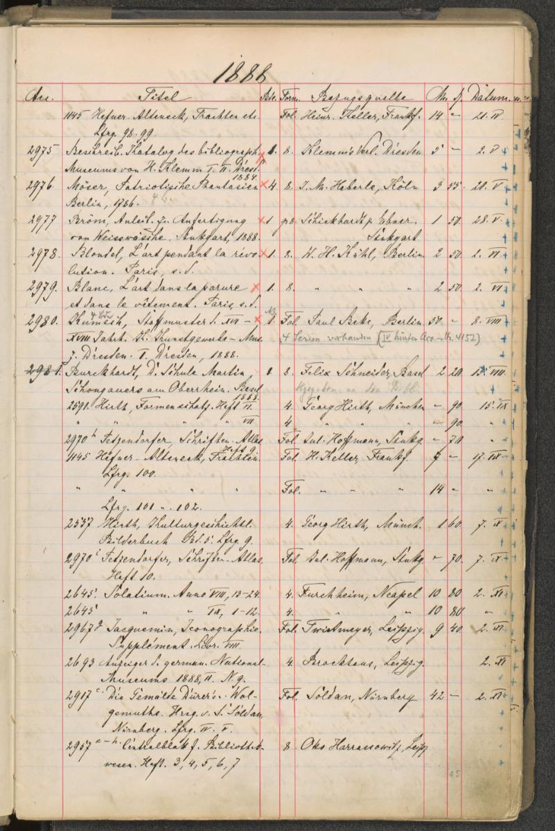 Bibliothek. Accessions-Katalog. Bd. II. Acc. 2975-4593