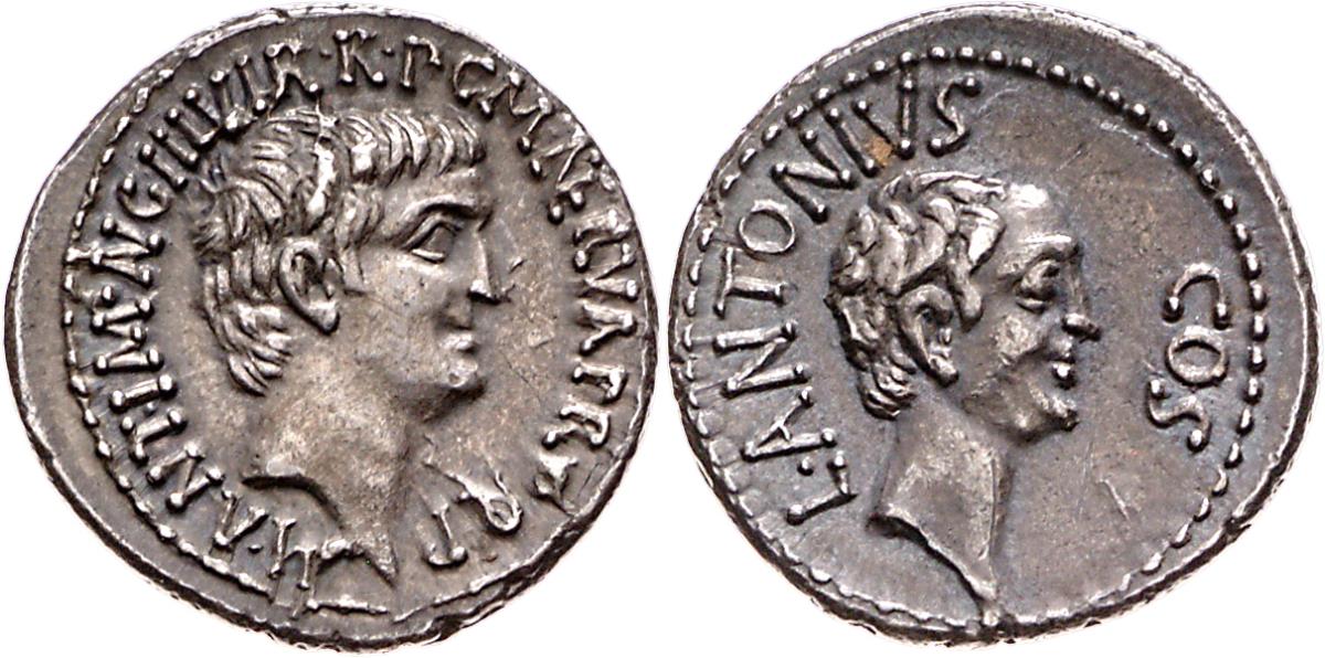 Röm. Republik: M. Cocceius Nerva, M. Antonius und L. Antonius