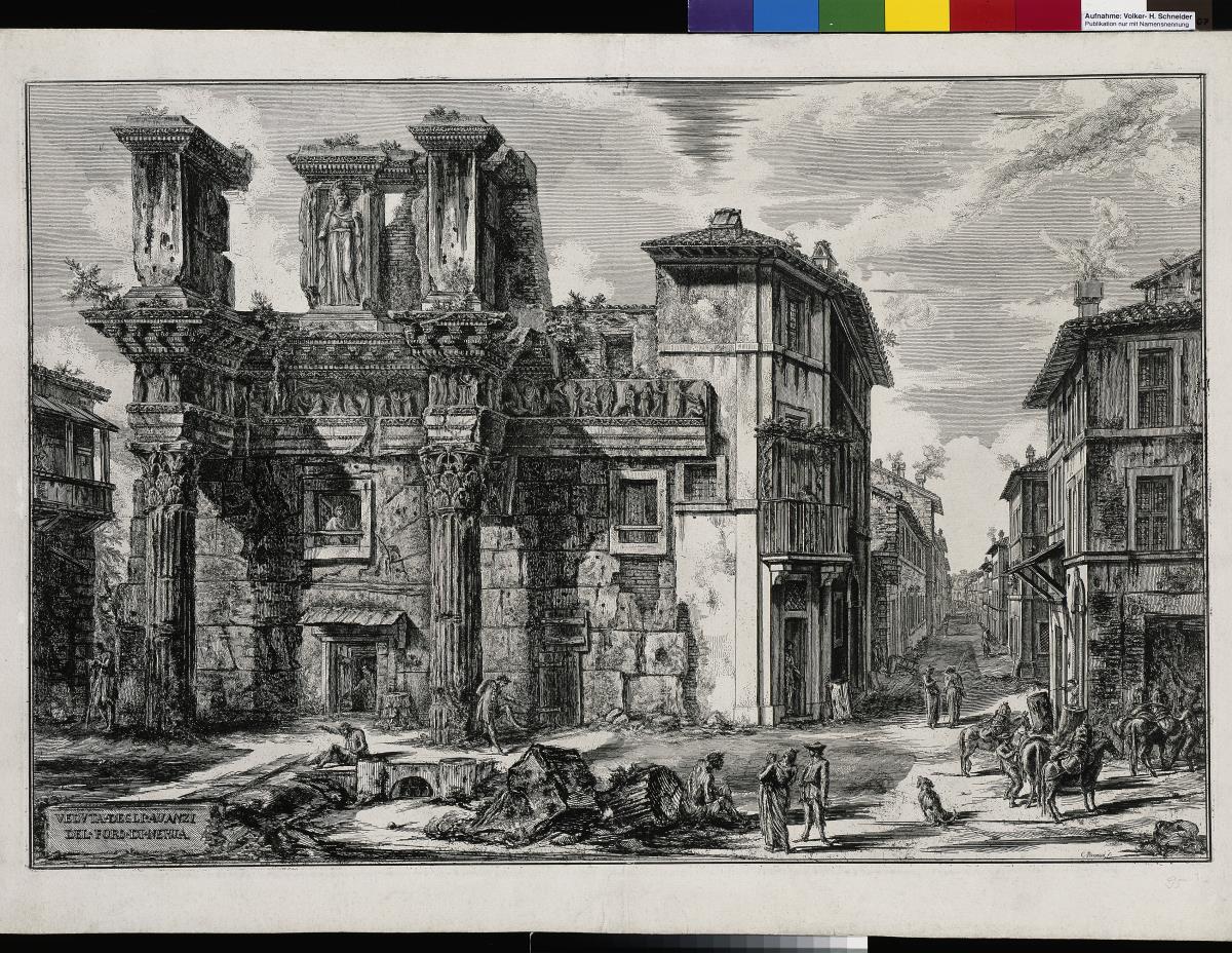 Ansicht der Überreste des Nerva-Forums in Rom (aus: Vedute di Roma)