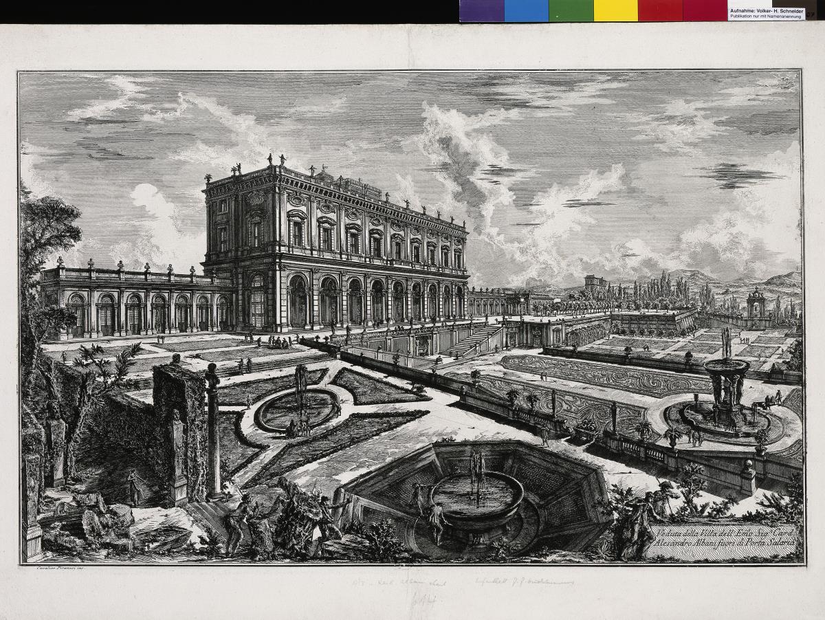 Ansicht der Villa Albani vor der Porta Salaria (aus: Vedute di Roma)
