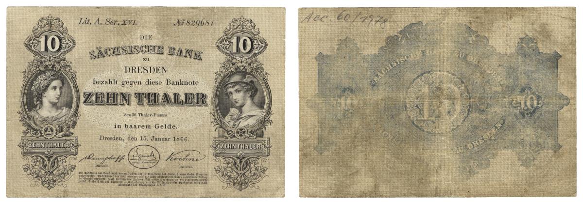 Sächsische Bank: 10 Taler 1866