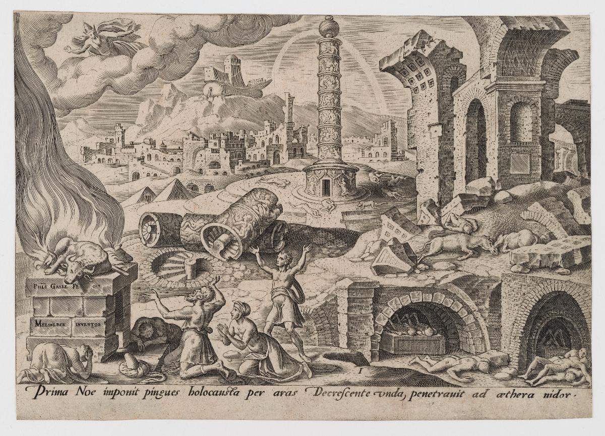 Noahs Opfer (Gen 8:20-22), Blatt 1 aus der Folge "Die Unglücke des jüdischen Volkes"