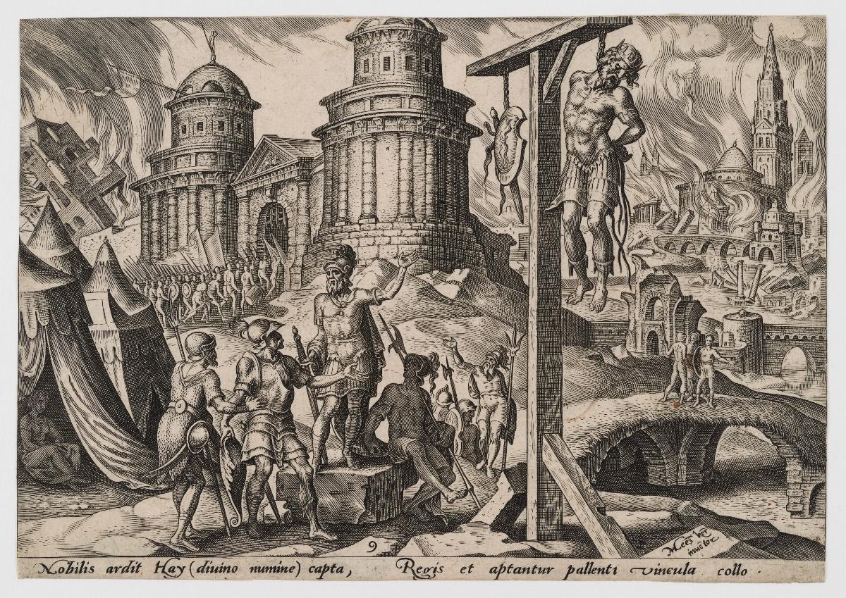 Der König von Ai wird gehängt (Jos 8:29), Blatt 9 aus der Folge "Die Unglücke des jüdischen Volkes"