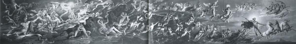 Berlin. Altes Museum am Lustgarten. Entwurf zum Wandbild "Jupiter und die neue Götterwelt"