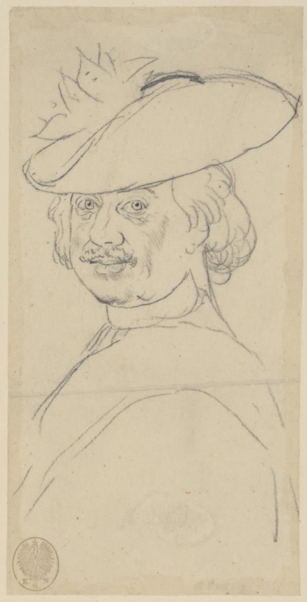 Leopold Fürst von Anhalt-Dessau, Brustbild nach links mit Ordensband. Durchzeichnung