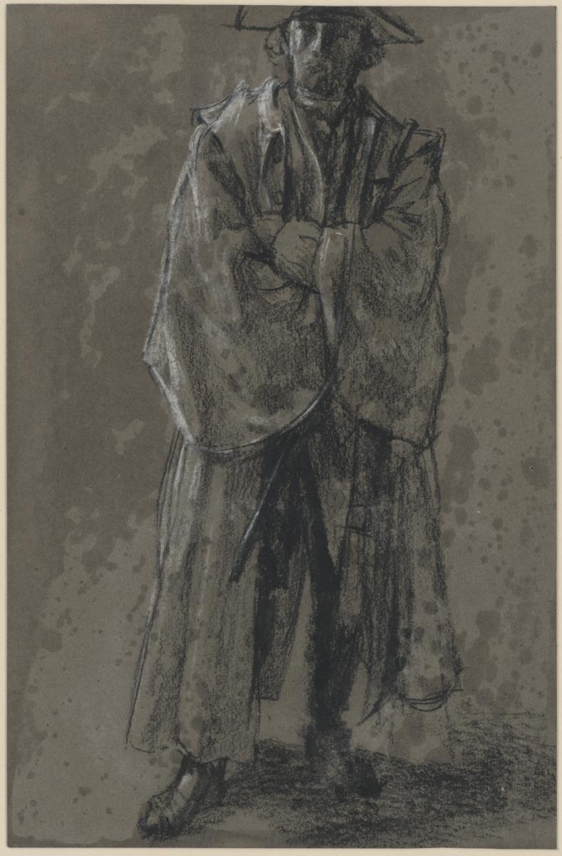 Offizier mit Mantel und Hut (Haltungsstudie Moritz von Anhalt-Dessau)