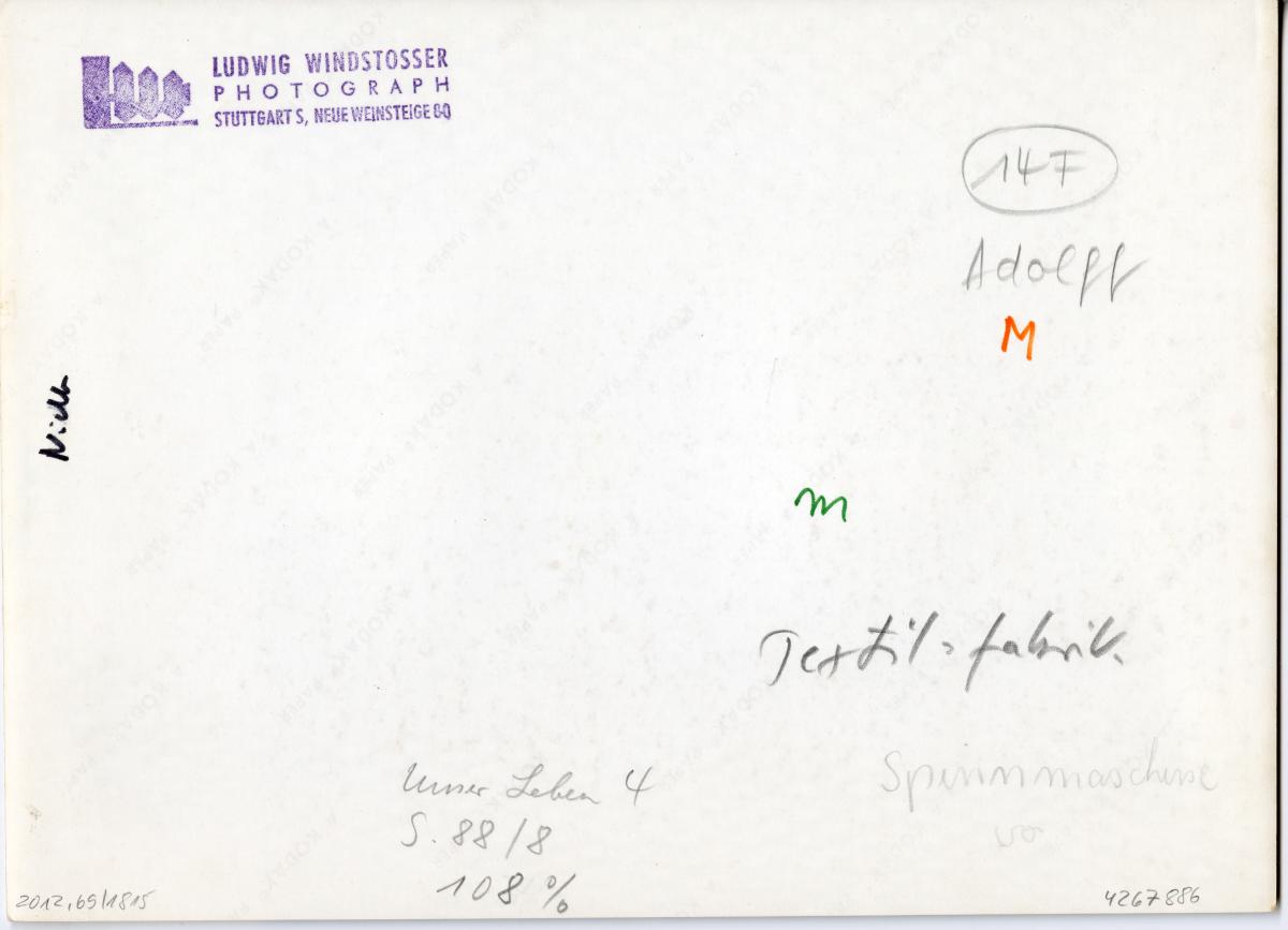 J.F. Adolff AG, Spinnmaschinen