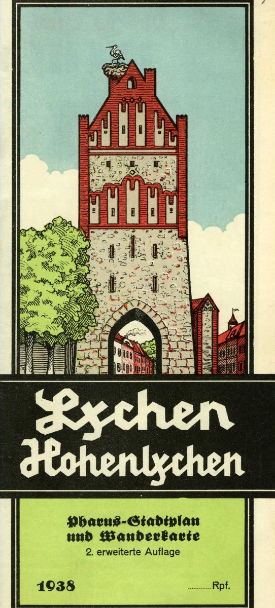 Lychen. Hohenlychen. Pharus-Stadtplan und Wanderkarte.