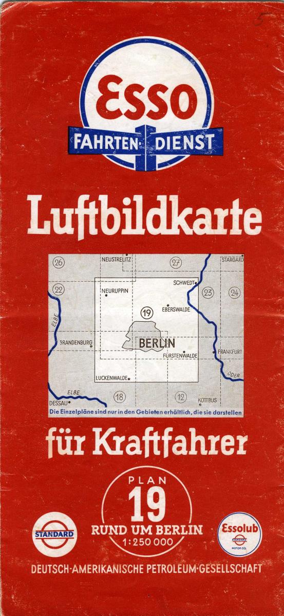 Esso-Luftbildkarte für Kraftfahrer. Plan 19 Rund um Berlin.