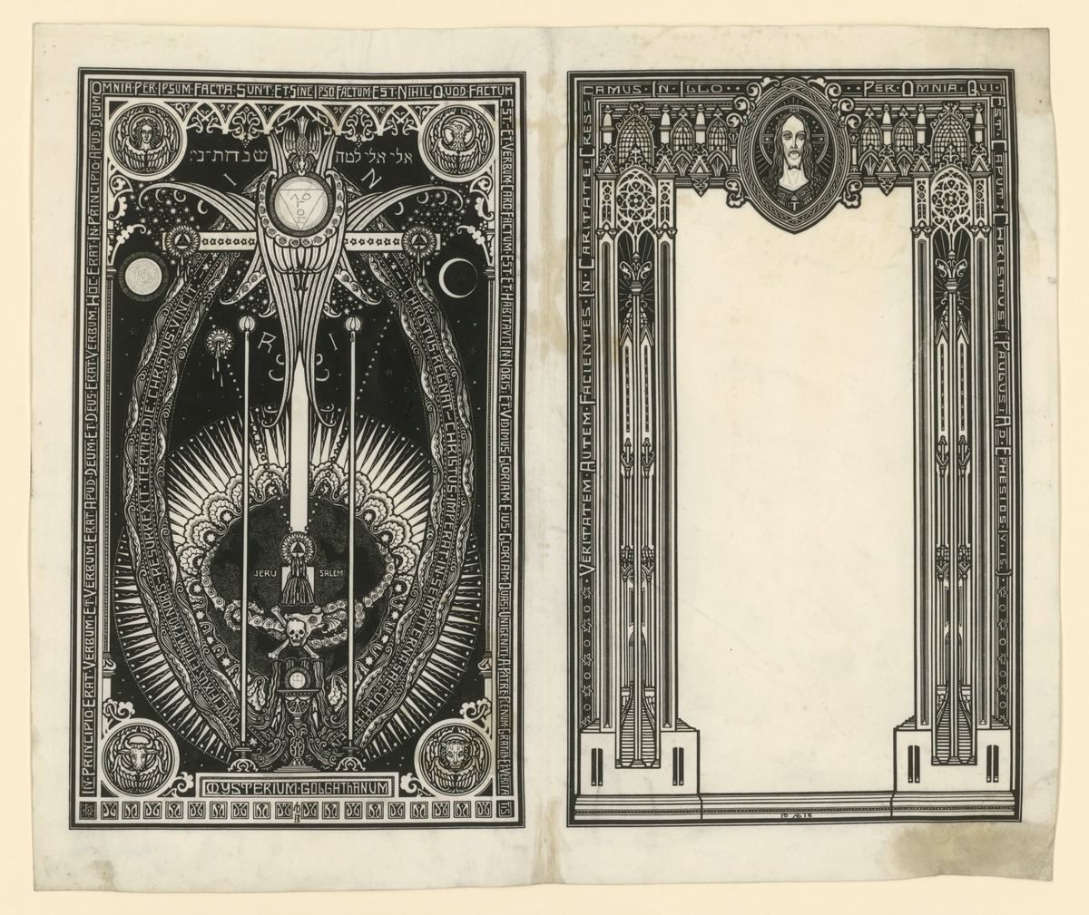Probedruck des Titelblattes zu Thomas von Kempen Die vier Bücher von der Nachfolge Christi