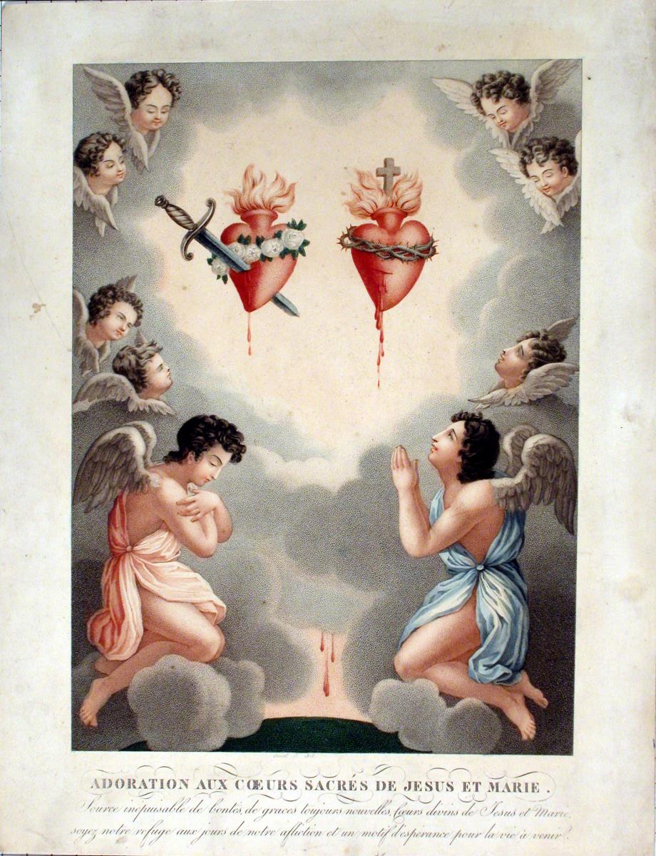 Adoration aux coeurs sacrés de Jesus et Marie.