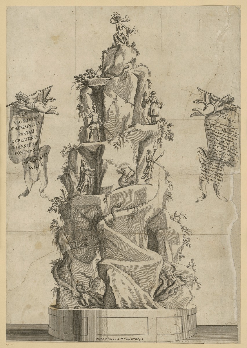 Feuerwerksaufbau für Innozenz XIII. in Parma 1721