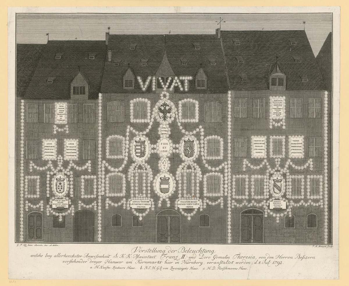 Illumination für Franz II. und Maria Theresia von Sizilien in Nürnberg 1792